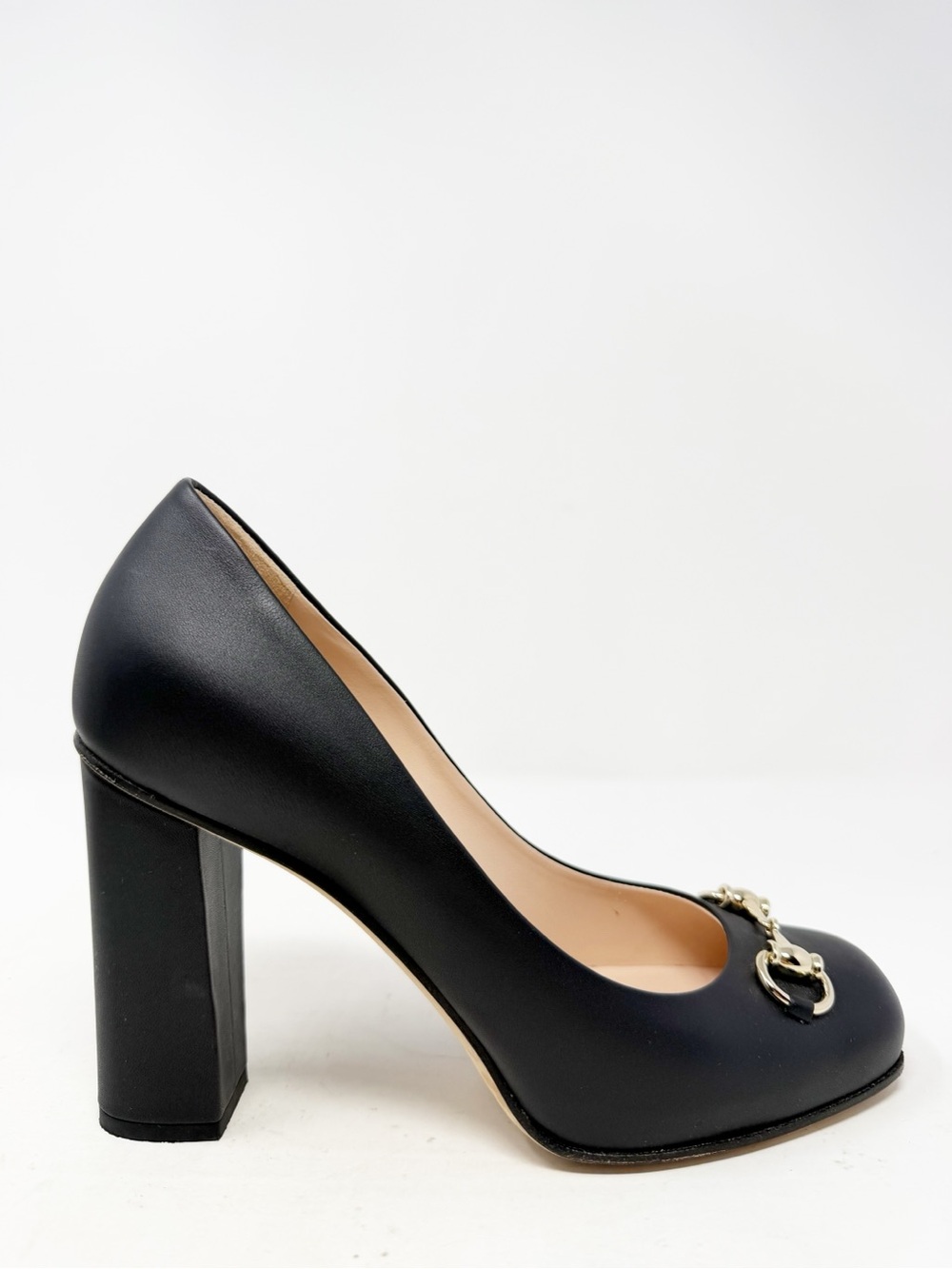 Gucci Horsebit Block Heel Black Leather Heels Womens Size EU 38 - Picture 6 of 11